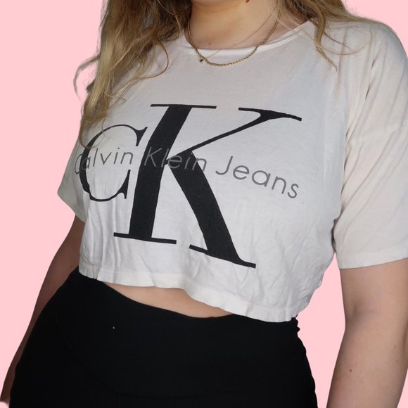 CALVIN KLEIN CLASSIC CROP TEE - Picture 1 of 3